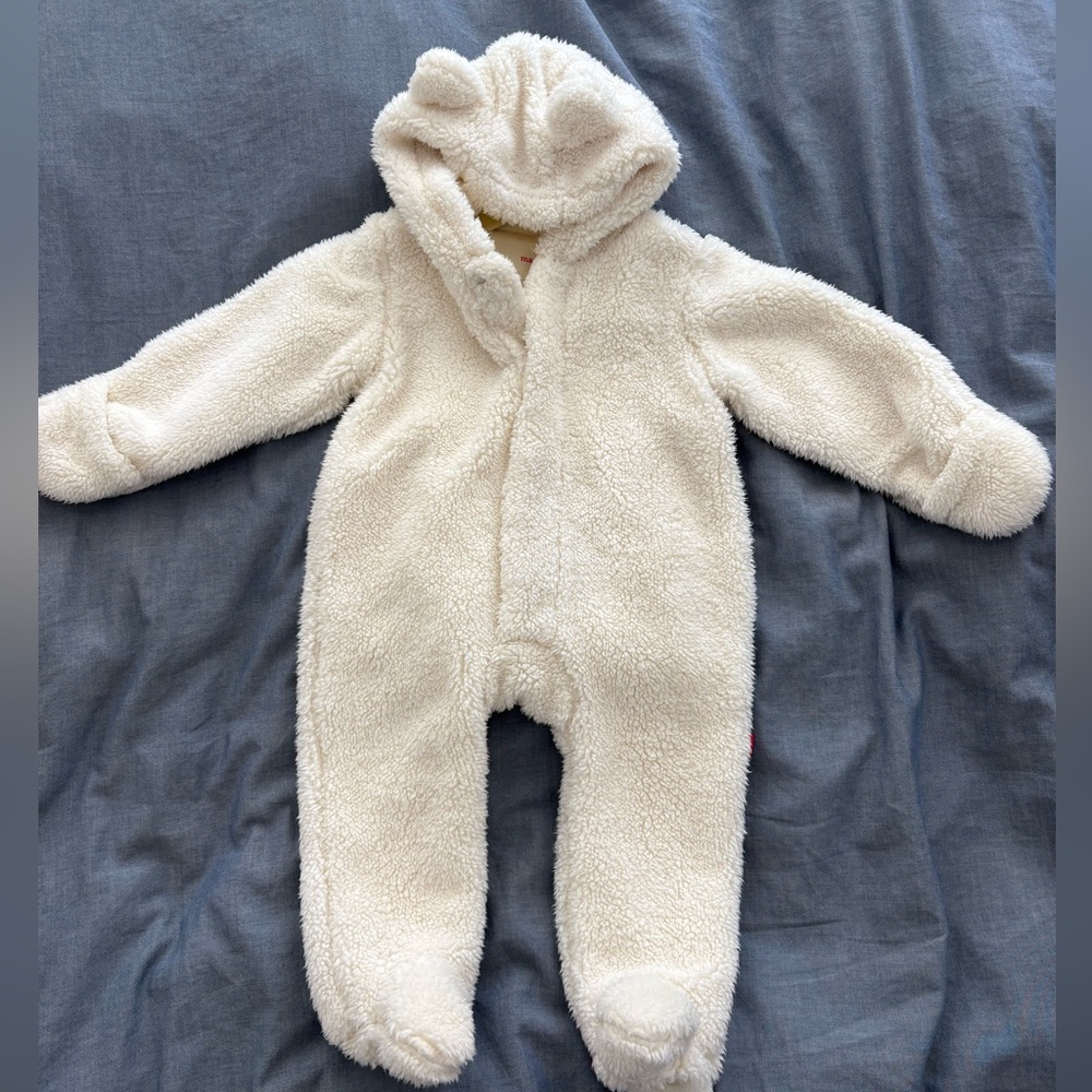 Magnetic Me Soft Cream Fleece Baby Footie